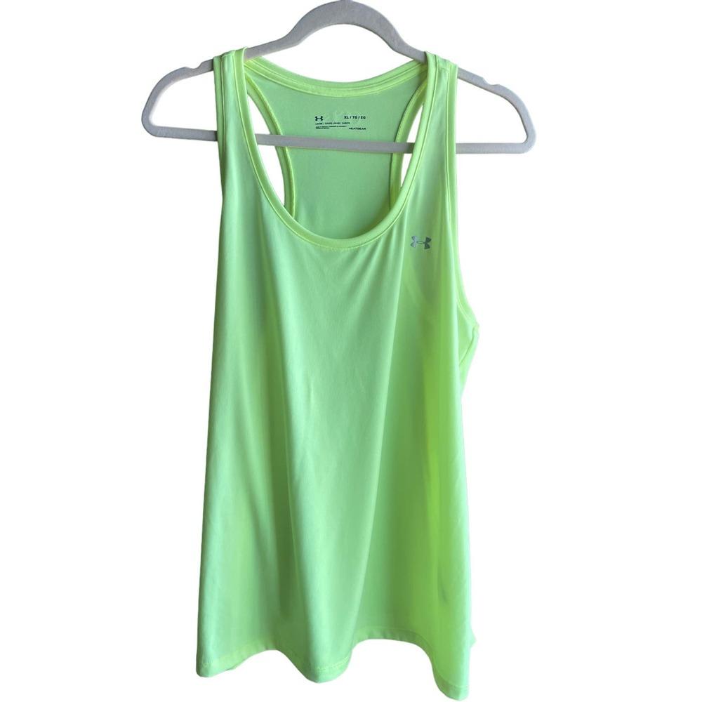 Under Armour Women’s Tech Twist Tank, Summer Lime/Silver, Women’s XL